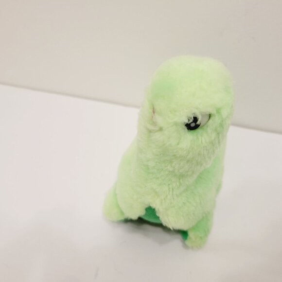 Vintage 90's Neon Green Dinosaur Plush with Rainbow Spiked Back - Picture 3 of 5
